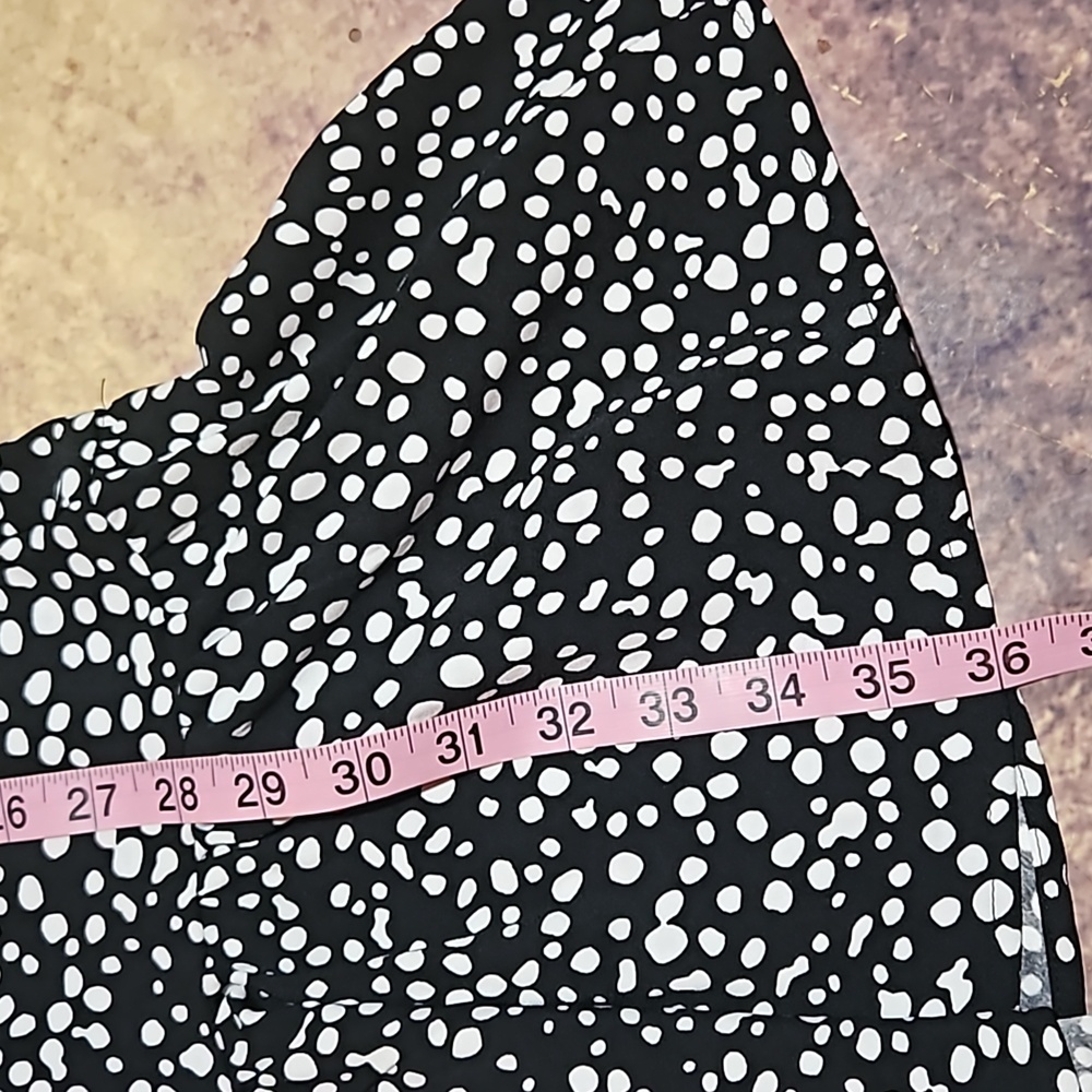 Scoop | Black and White Dotted Ruffled Dress - Picture 8 of 10